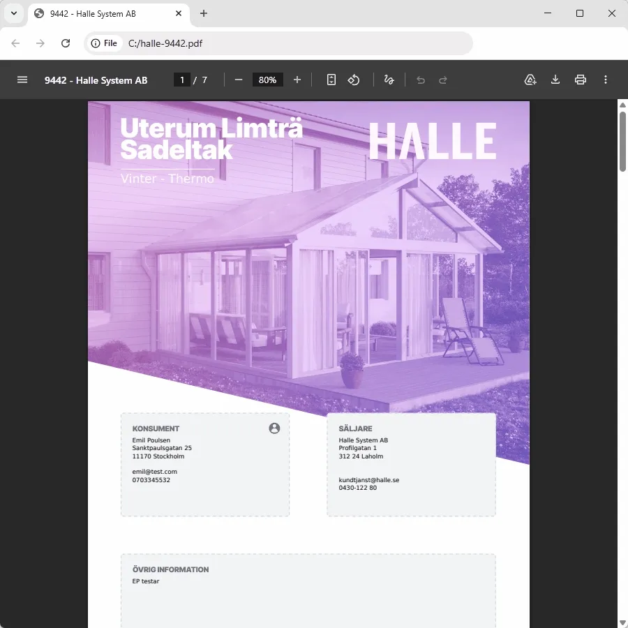 Quote and building permit drawings are generated automatically